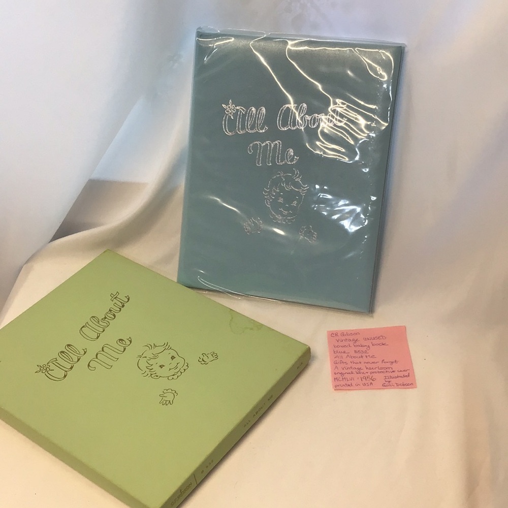 1956 "All About Me" Baby Memory Books Blue
